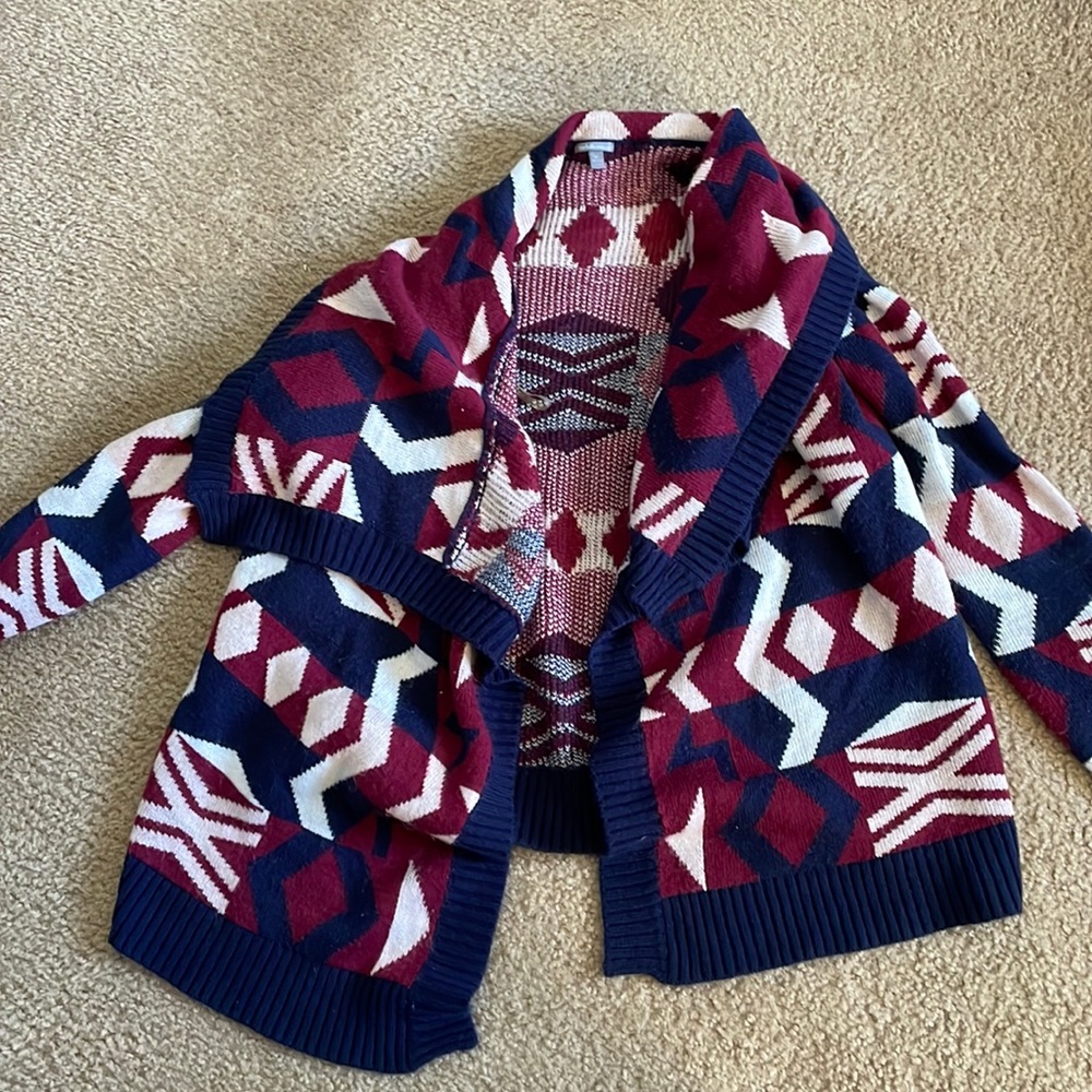 Colorful Aztec/western pattern cardigan sweater